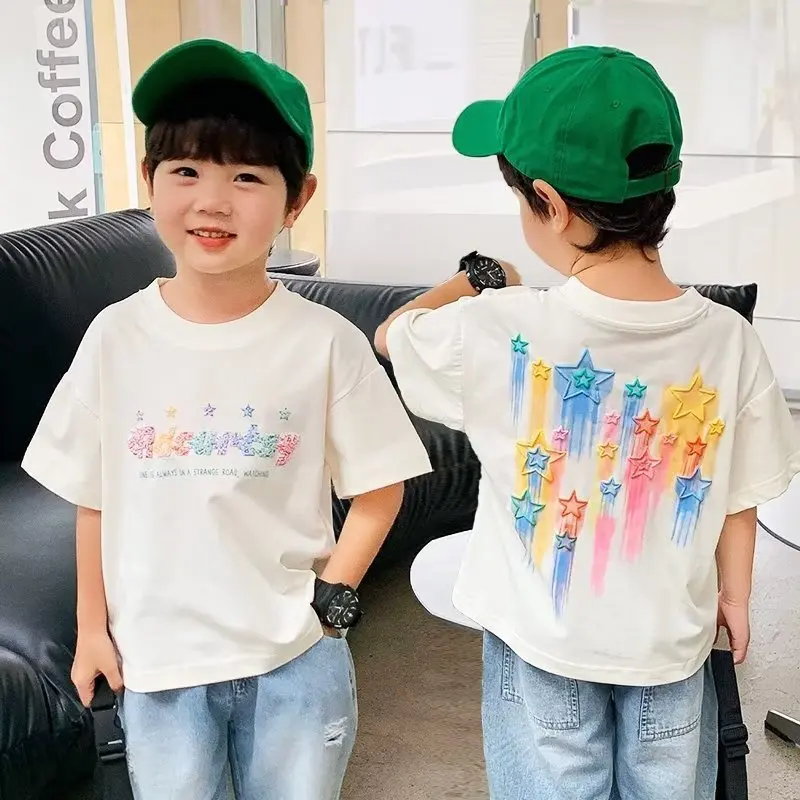 Short T-shirt For A Boy Child Tee Shirt Children Clothing Cheap Clothes Boys Wear Children's T-shirts Tops Kids Sleeve Top Boy's