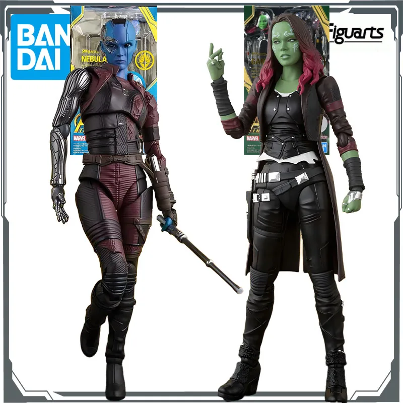 Oryginalne figurki akcji Bandai S.H.Figuarts Nebula i Gamora Anime Zabawki dla chłopców Prezent na Boże Narodzenie Kolekcjonerskie modele ozdoby