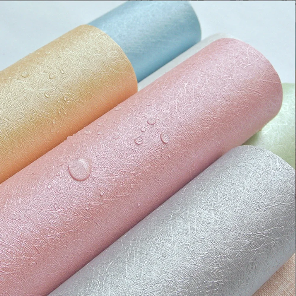 

40cm Silk Waterproof Wallpaper Self-adhesive Bedroom Living Room Background Wall Sticker Modern Solid Color Wallpaper Home