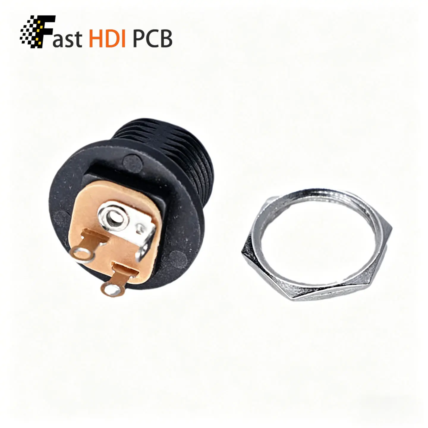 DC-021 DC Power Jack 5.5x2.1mm Female Socket with Threaded Nut Panel Mount 11.5mm Thread Diameter for CCTV LED Charger