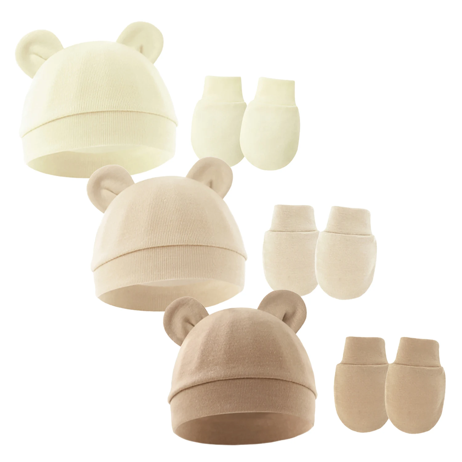 Topi Turban Bayi Telinga Beruang Lucu Warna Solid, Kupluk Bayi untuk Anak Perempuan dan Laki-laki, Topi India Katun Lembut, Penutup Kepala Balita