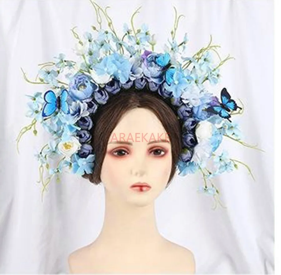 Hairpin flower headpiece, new Chinese style women's headband, flower wreath, hair accessories, shooting headband