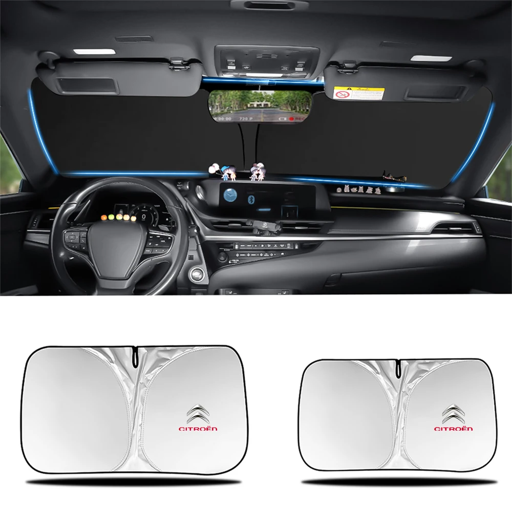 Car Windshield Sunshade Cover Sun Visor UV Protector Accessories For Citroen C1 C2 C3 C4 Picasso C4L CELYSEE C5 Xsara DS Hub Cap view 5