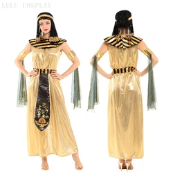 Halloween Ancient Egyptian Costumes Pharaoh Empress Cleopatra Queen Priest Cosplay Clothing for Women's Fancy Dress Outfits