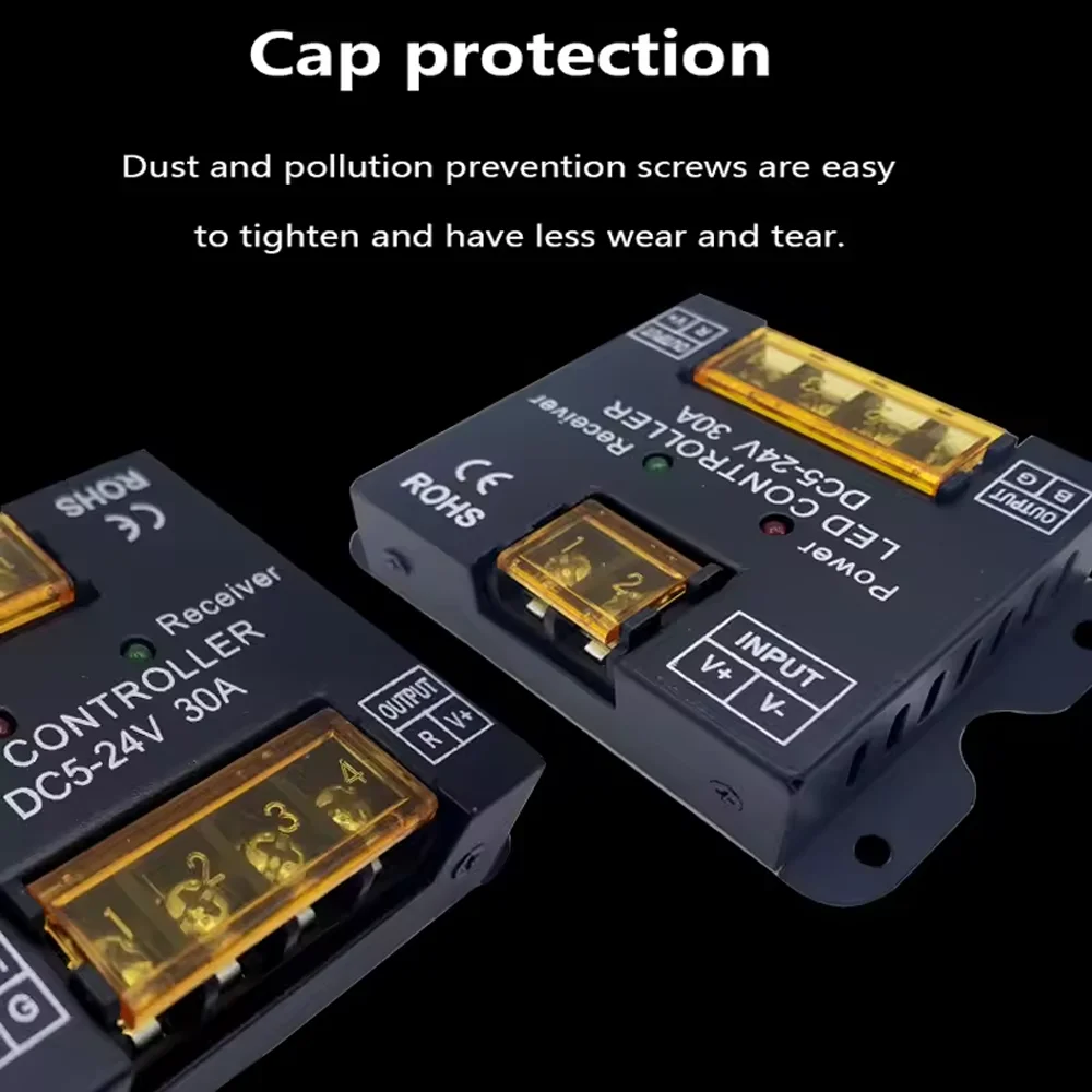 Iron Shell 30A Controller ad alta potenza Touch Telecomando DC5-24V 30A6Key RF Singola luce Cct Rgb Smd Cob StripDimmer Controller