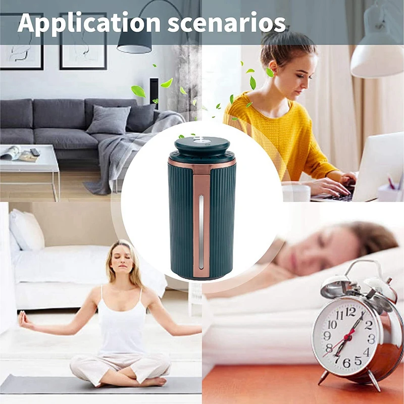 Humidificador de niebla fría para dormitorio, tanque de agua de 900Ml, humidificadores de viaje portátiles personales, pequeños para habitación de niños, plantas