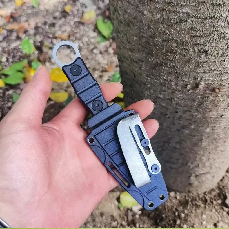 Professionelles Outdoor-Überlebensmesser, feststehende Klinge mit Scheide – aus hochhartem D2-Stahl, geeignet für Camping und Jagd – Detail 10