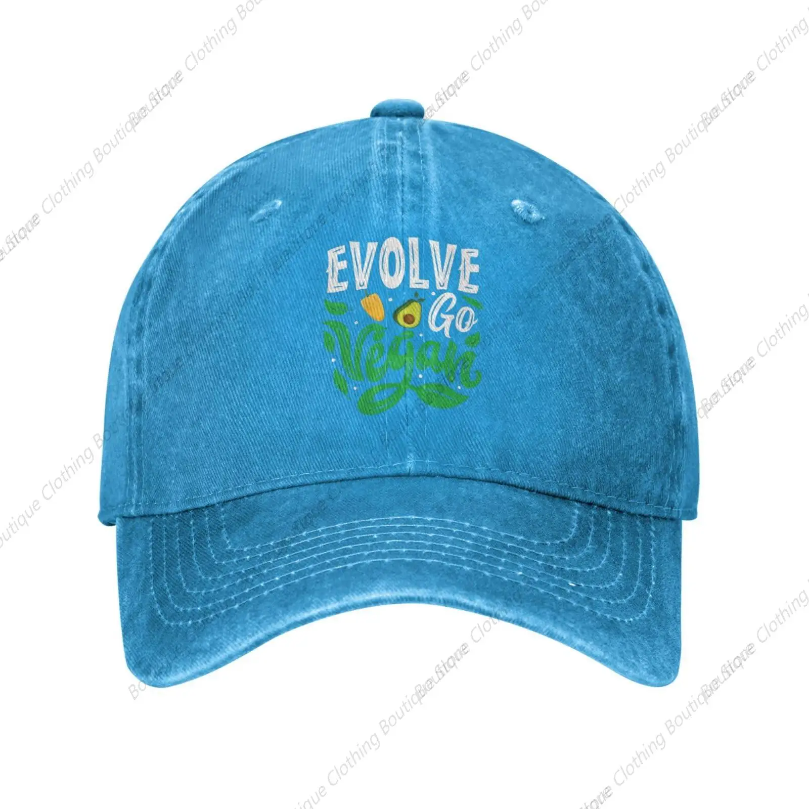 

Baseball Hats Vegan Vegetarian Vintage Hats for Women's Running Hats Light Weight Go Vegan Fashion Hat Blue