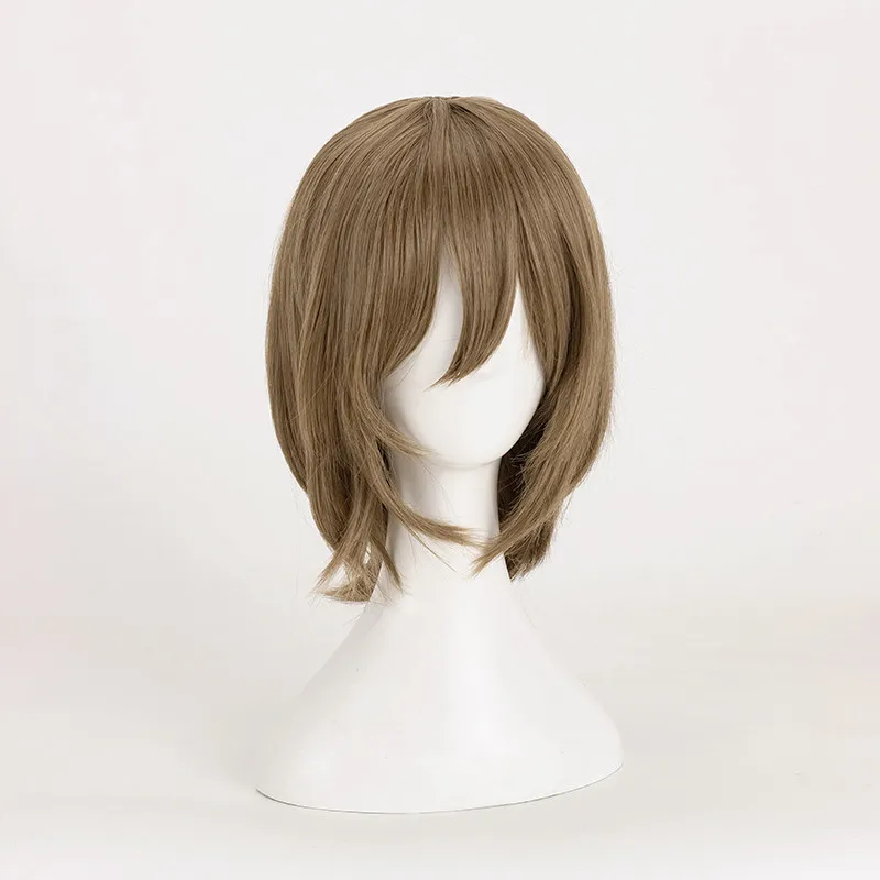 Megami Tensei Goro Akechi Cosplay Costume Prop Wig Short Brown Hair