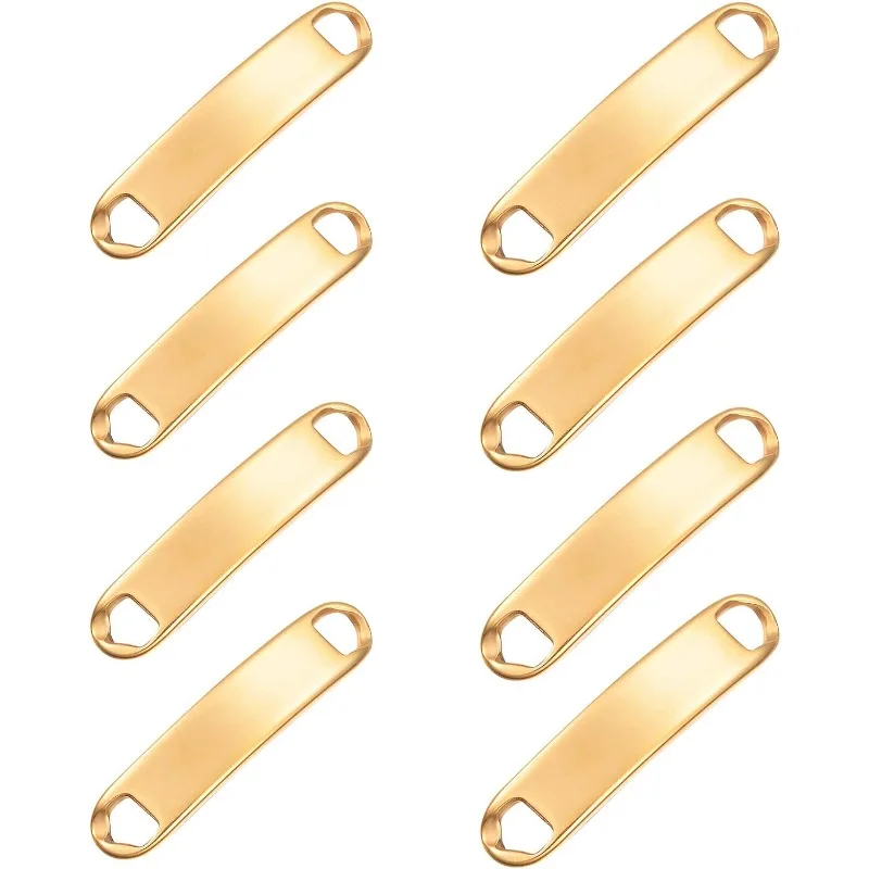 

2 Sizes About 10pcs Golden Rectangle Links Stainless Steel Bar Links 42/46mm Long Charm Connectors Metal Charm Linking Pendant