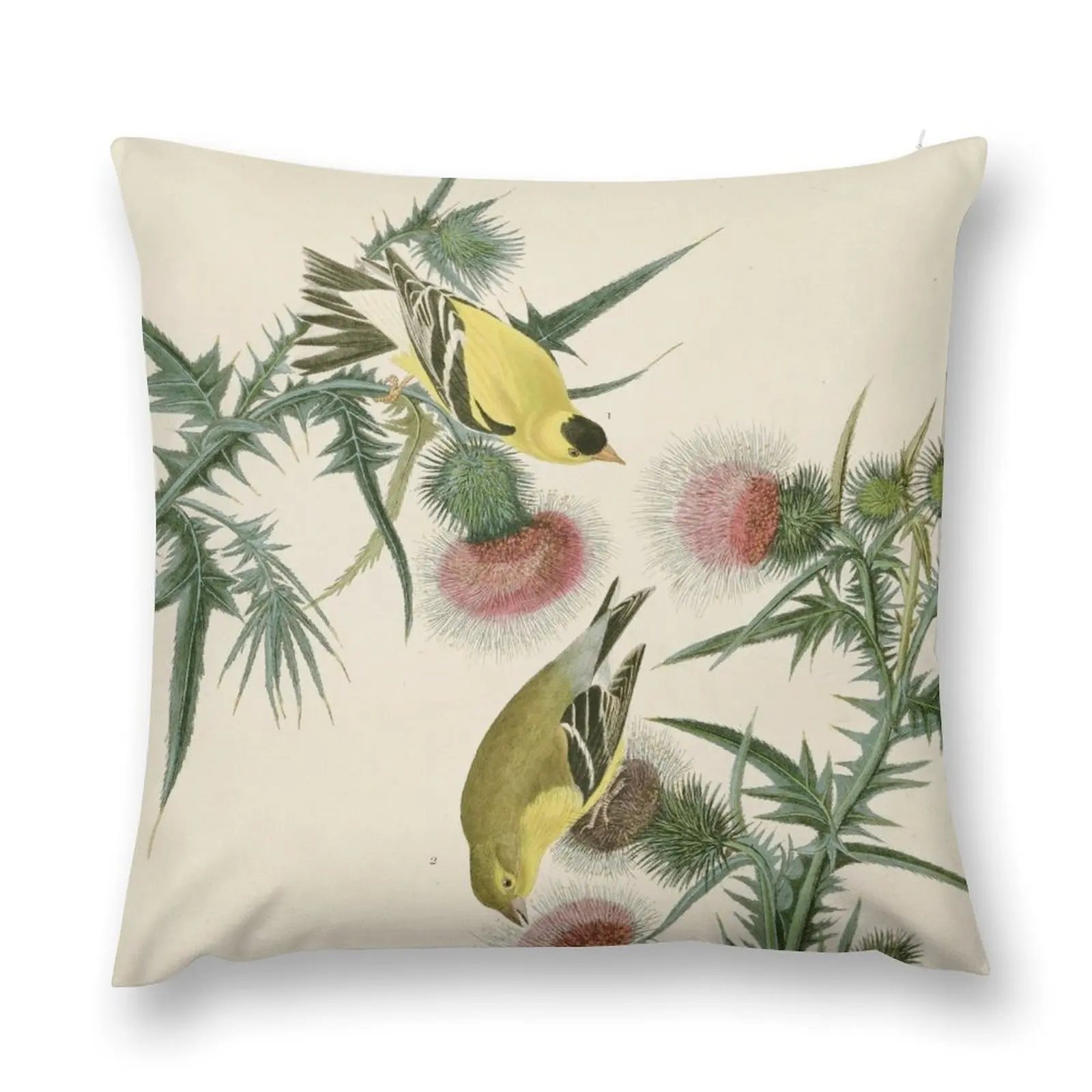 

American Goldfinch - John James Audubon's Birds of America Print Throw Pillow Covers For Sofas Christmas Pillowcase pillow