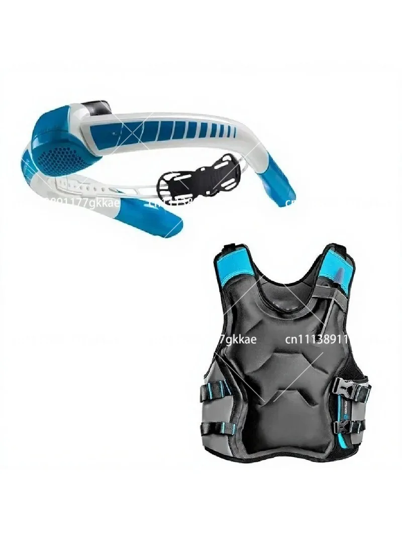 Diving Snorkeling Vest with Silicone Nozzle Two-Way Breathing Tube, Adjustable Buoyancy Safety Gear for Swimming Training