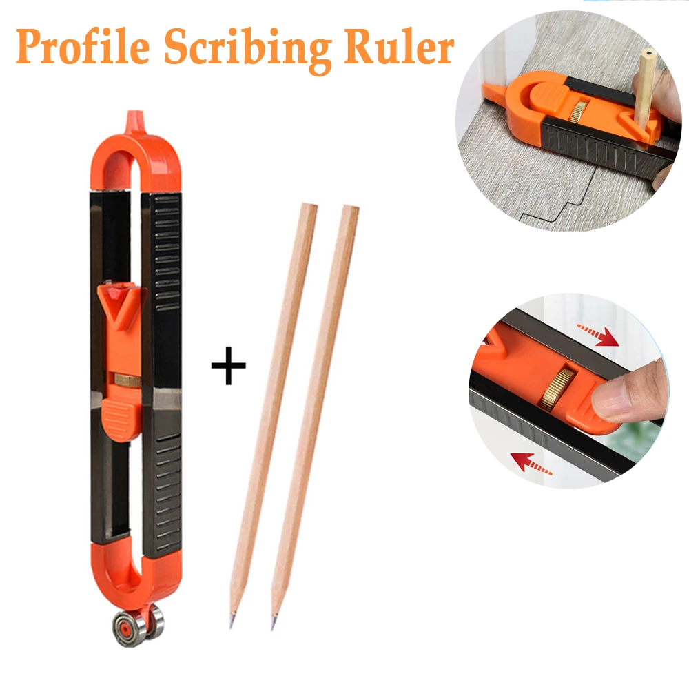 New Profile Scribing Ruler Contour Gauge with Lock Adjustable Locking Precise Woodworking Measuring Gauge Profile Duplicator