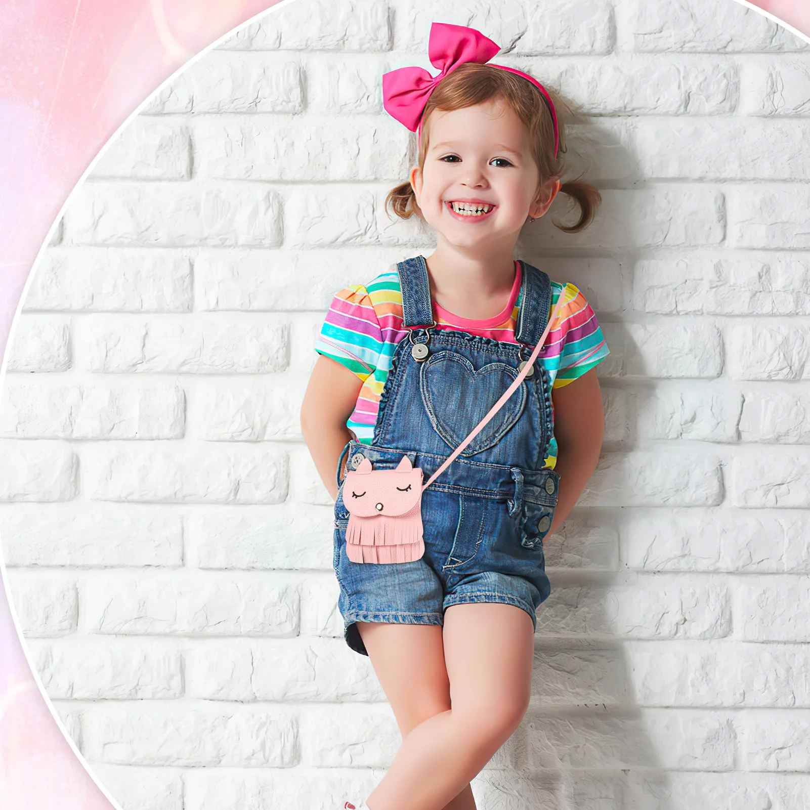 

Сумка через плечо с кисточками для девочек, детский кошелек, милый студенческий подарок, пенал, кошелек для монет, маленькие сумки-мессенджеры на плечо с кошачьим принтом