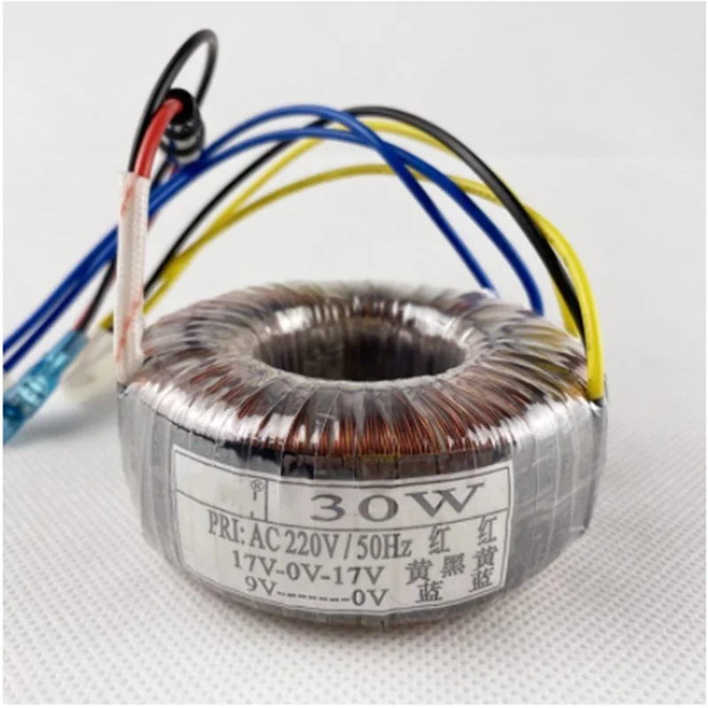 1pc 30W 30VA Toroidal Transformer 220V 50Hz Input 17V-0-17V 9V Output Amplifier Audio X-5 Preamp