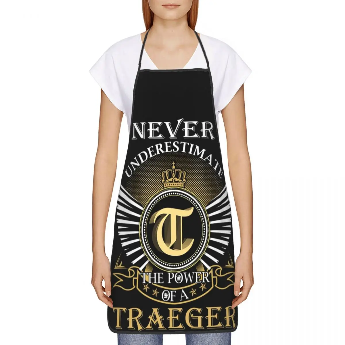 Traeger Never Underestimate TRAEGER Grembiule Chef Cucina Cottura Tablier Bavaglino Pulizia Cucina Grembiule per Donna Uomo