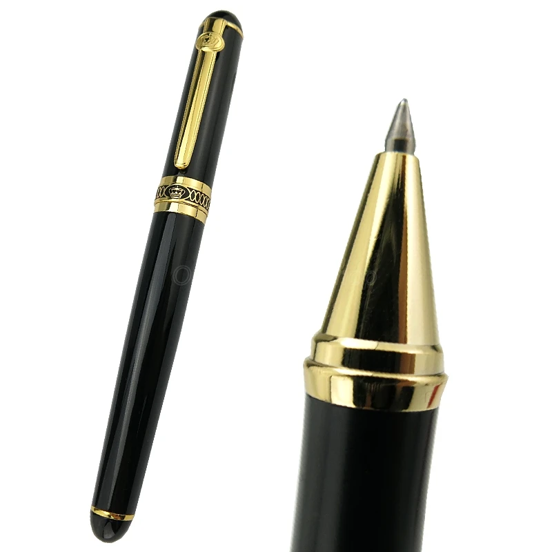 Duke D2 Professional Roller Ball Ballpoint Pen Black Barrel Gold Trim Stationery Supplies Writing Tool Pen Gift