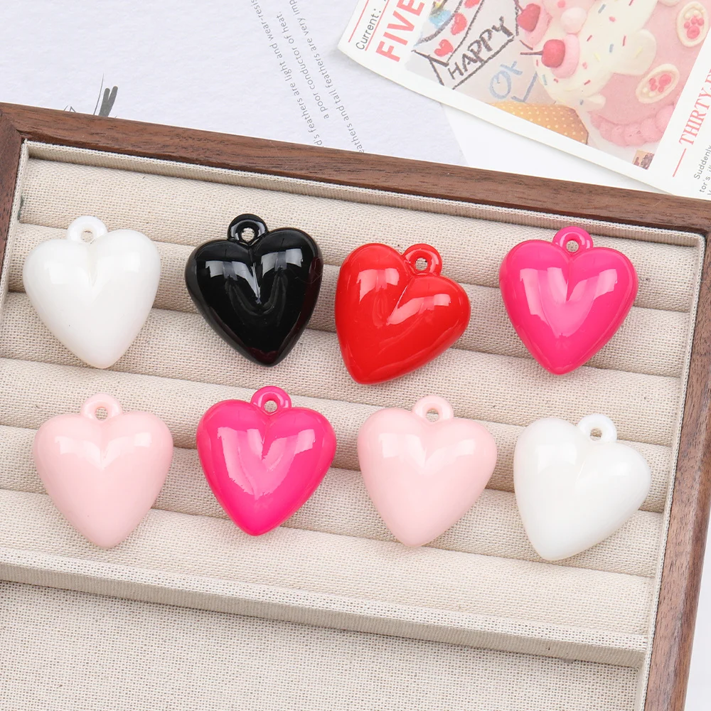 

Сердечный дизайн 50 шт. подвески «сделай сам»/ручная работа/однотонный кулон для ручной сумки/фурнитура и компоненты для ювелирных изделий/форма сердца/акриловая бусина