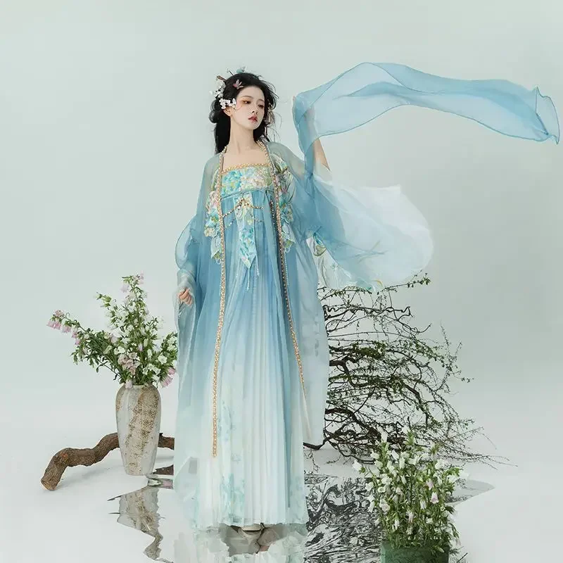 Ladies Daily Streetwear Tang Dynasty Party Costume Fashion Oriental Hanfu Women Vintage Ancient Chinese Style Hanfu Long Dress