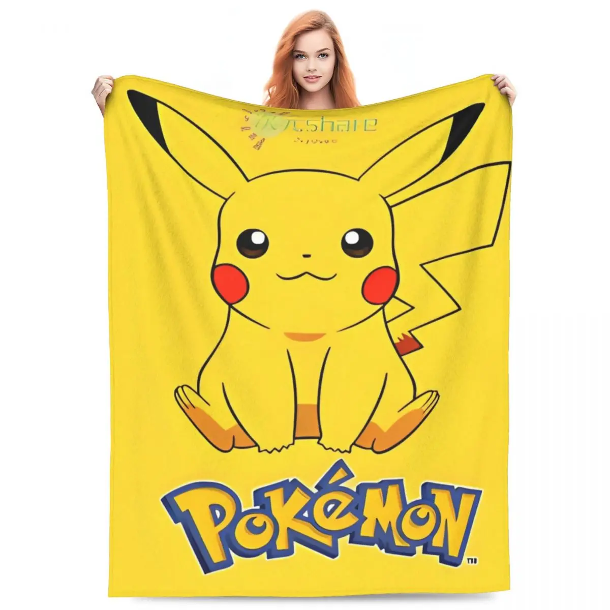 Pokemon Pikachu Anime Christmas Flannel Blanket Warm Throw Blanket for Living Room Camping Street Trend Bedspread Sofa Bed Cover