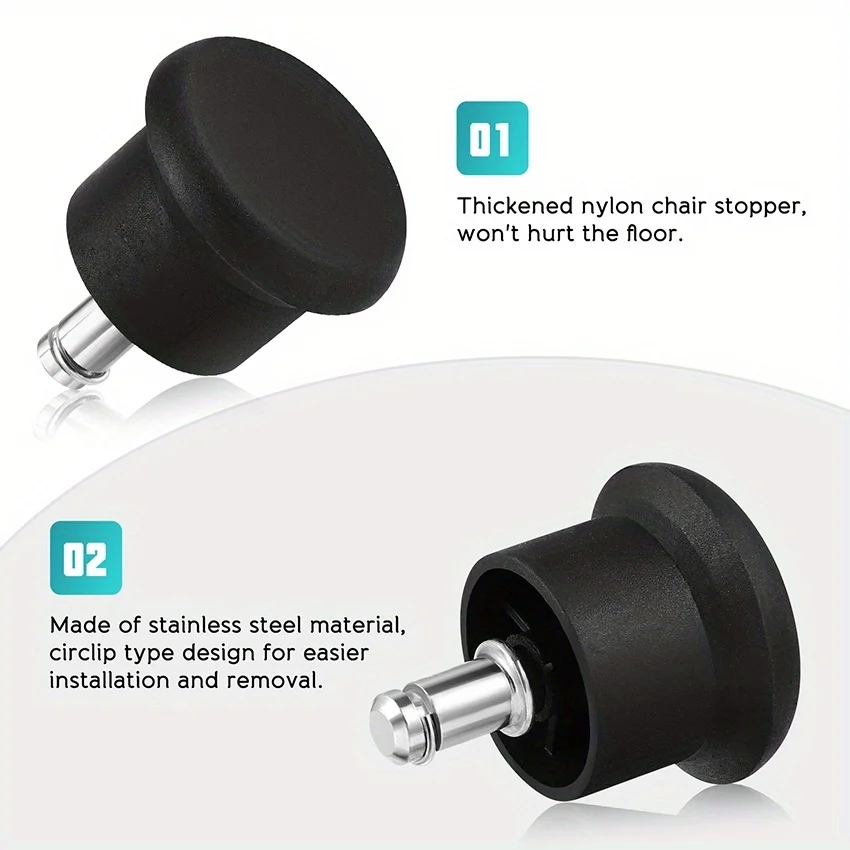 5Pcs/Set Chair Fixed Wheels Chair Caster Wheels Replacement Castors Office Chairs Accessories