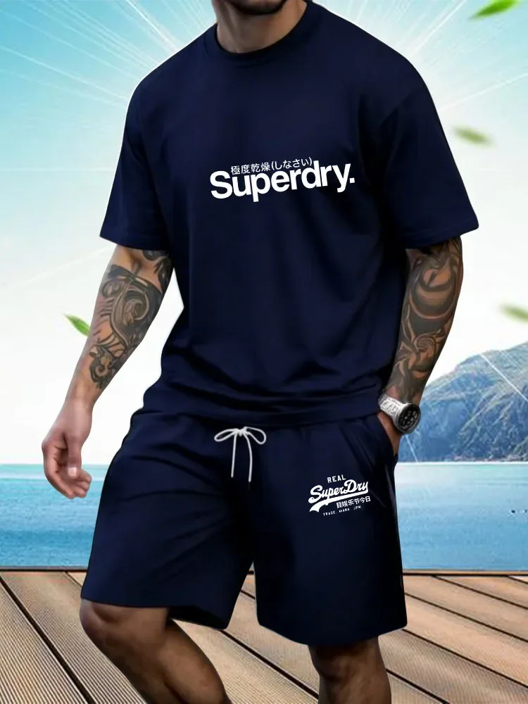 2026new Men's Sportswear Short Sleeved T-shirt and Sports Shorts Summer Casual Jogging Pants Set Men's Two-piece Set