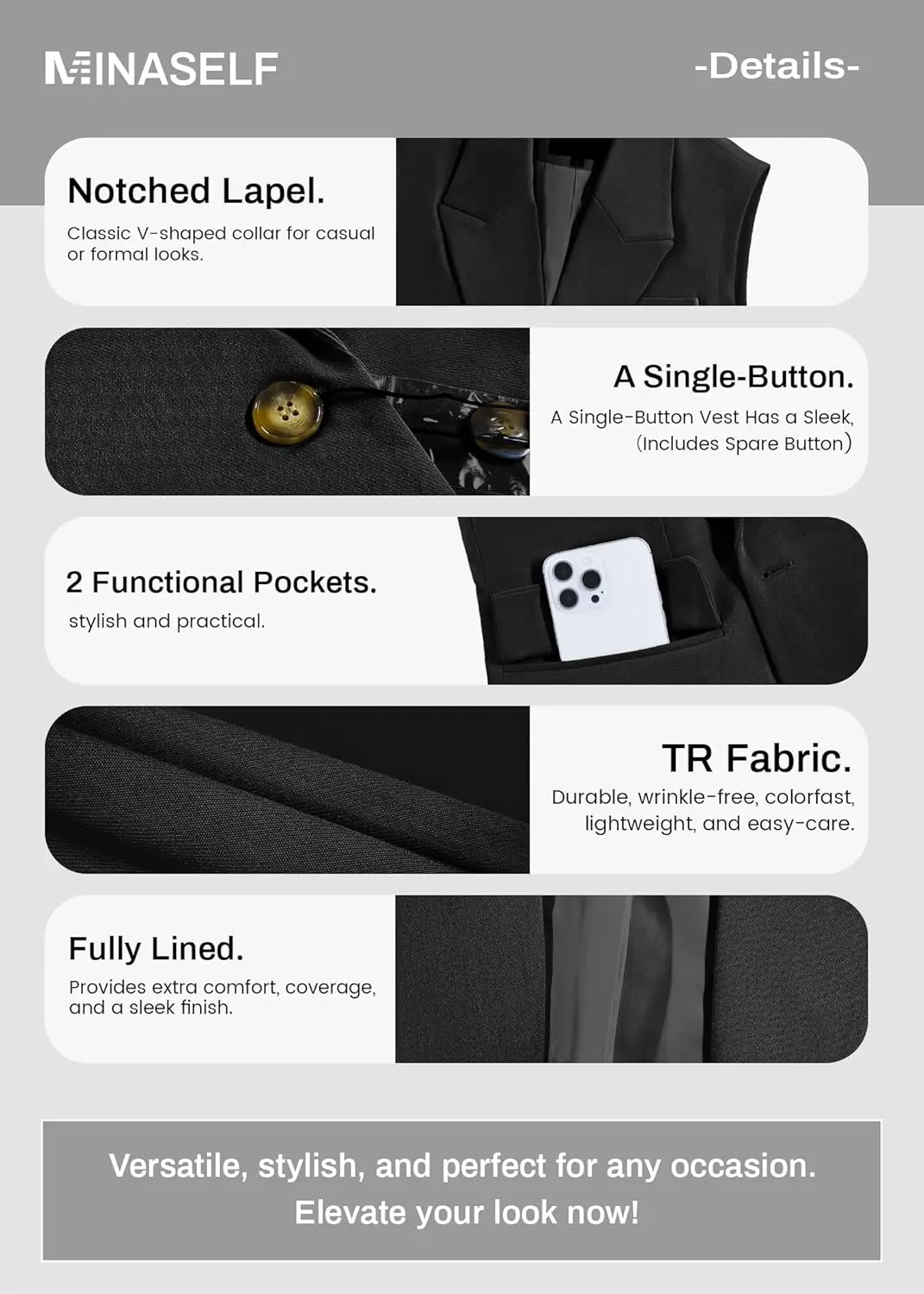 Plus Size Women Summer Sleeveless Vest Tops Lightweight Fully-lined Fashion Casual Work Office Blazers With Pockets