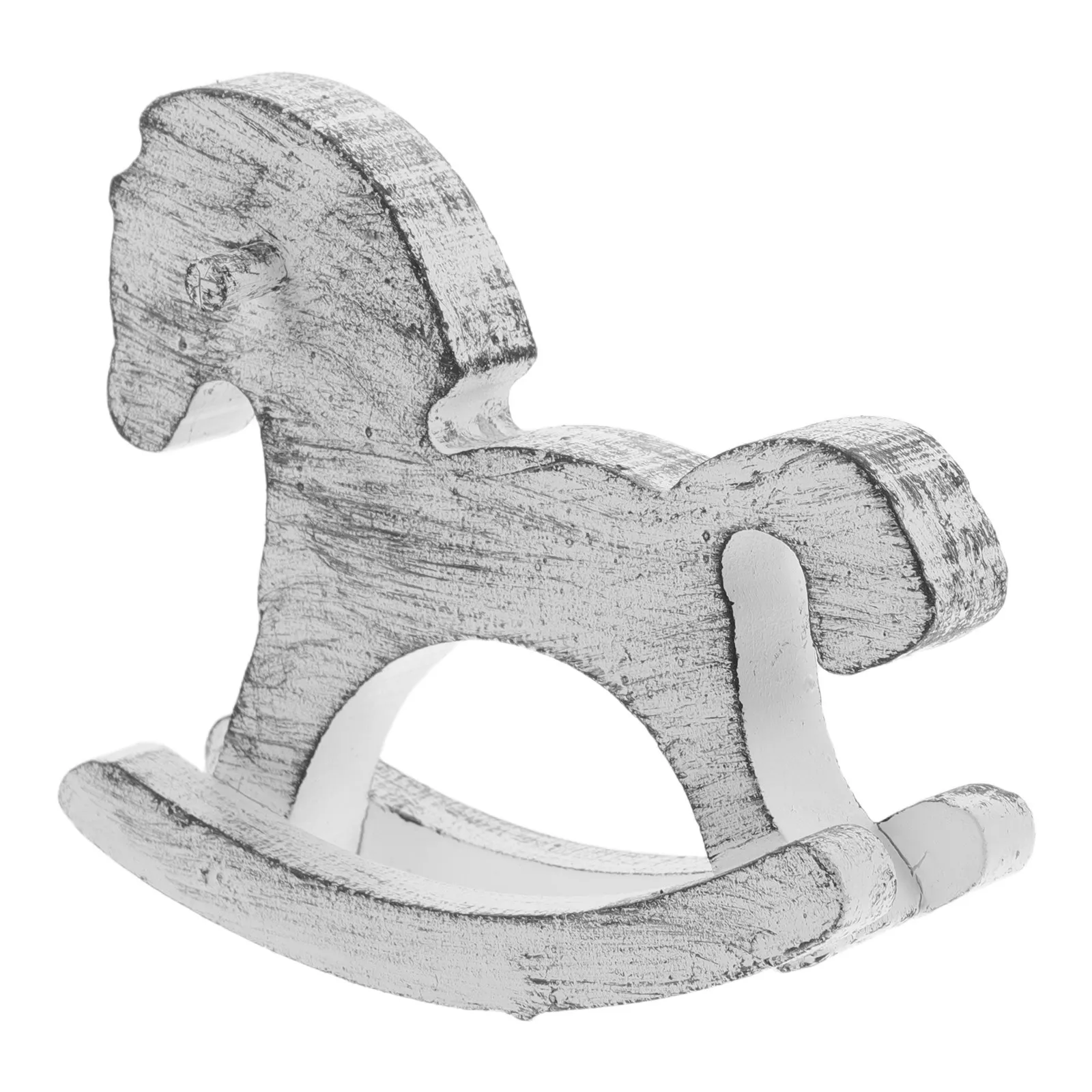 Wooden Rocking Horse Table Decoration Vintage Carved Mini Horse Statue for Bedroom Office Living Room Home Table Centerpiece