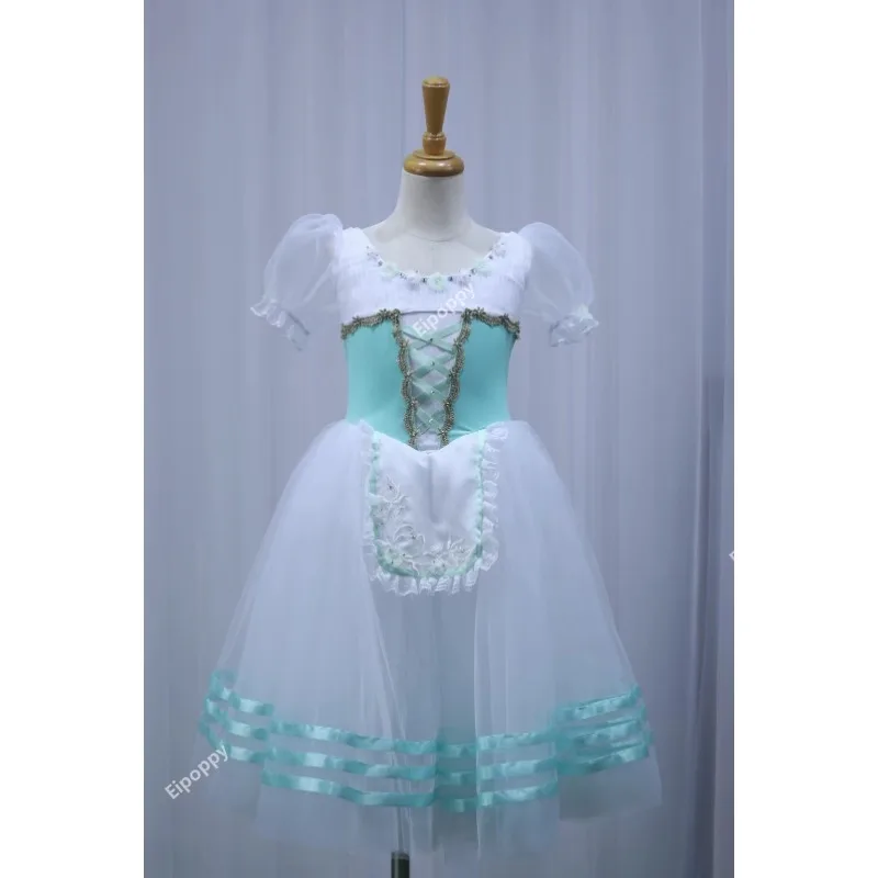 

Blue Ballerina Dress Girls Adult Women Kids Long Ballet Dress Modern Dance Costume Swan Dance