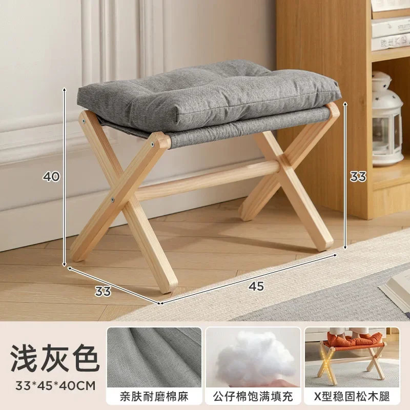 

Household Small Stool Low Stool Living Room Solid Wood Bench with Legs Sofa Small