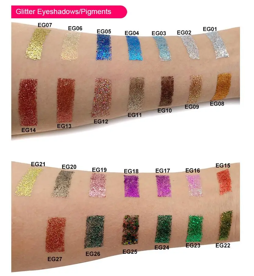 200Pcs Glitter อายแชโดว์ฉลากส่วนตัวขายส่ง Shimmer Diamond Sparkle อายแชโดว์เดี่ยว Party Body Lip ตกแต่งเลื่อม