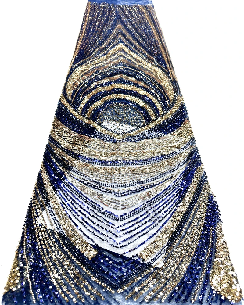 

African Beaded Groom Lace Fabric 2026 High Quality French Mesh with Sequins Nigerian Wedding Dress Fabric for Sewing