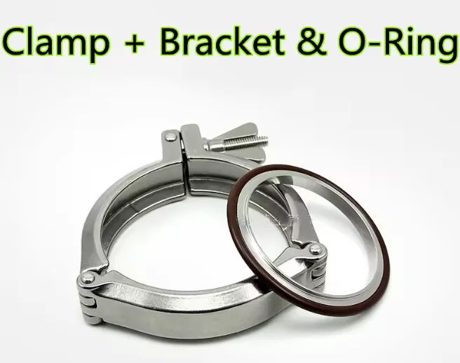 KF63 KF80 KF100 KF160 Cerniera per vuoto Morsetti per dadi alari in acciaio inossidabile Raccordo per tubi Tri morsetto a catena con staffa di centraggio e O-ring