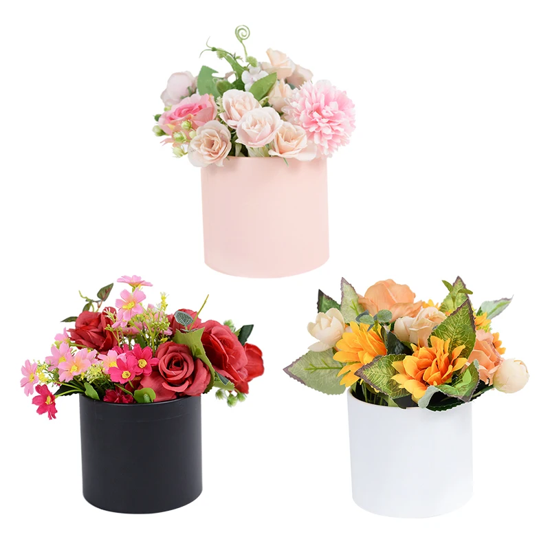 Blumenkasten, Geschenkverpackung, tragbar, rund, klein, Umarmungseimer, Aufbewahrung, Blumenverpackung, Blumenstrauß, Karton, Süßigkeiten, Tag, Mutter, Rose – Detail 8