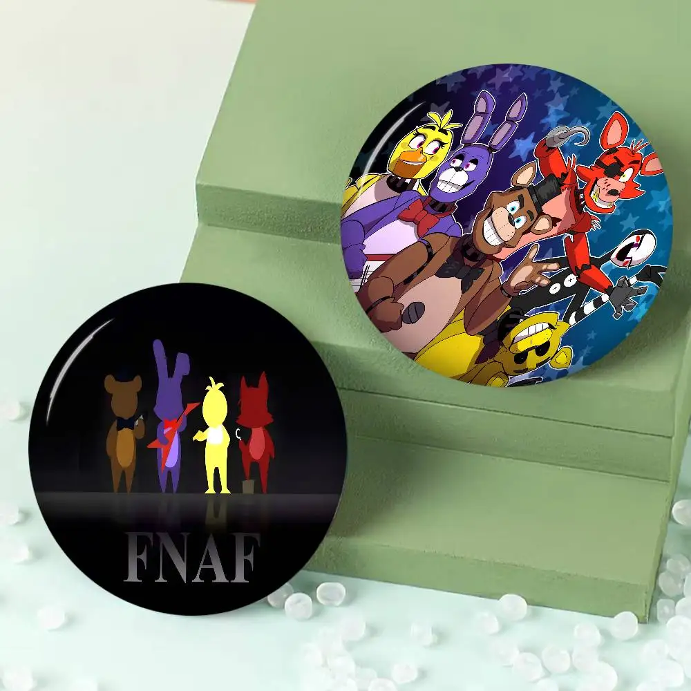 Fnaf Five-nights-At-Freddys Round Button Pins Slogan Creative Brooches Backpack Clothes Decoration Fashion Cartoon Jewelry Gifts