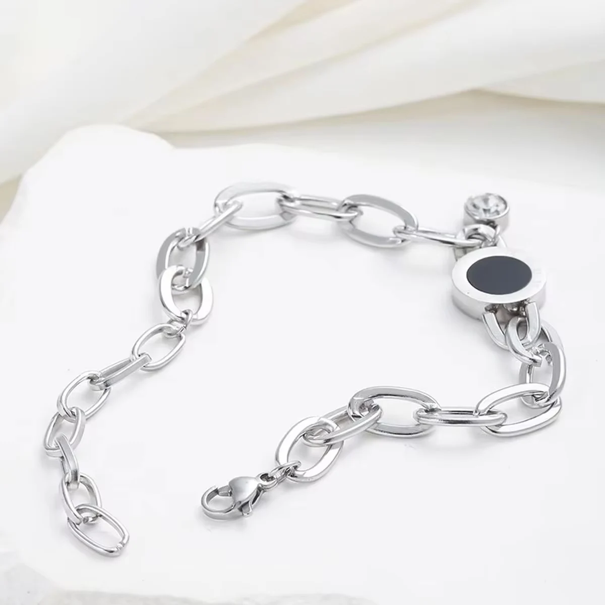 العصرية الرجعية الشرير نمط قلادة سوار للمرأة الهيب هوب حزب مجوهرات هدية الذهب الفضة اللون مادة النحاس #3