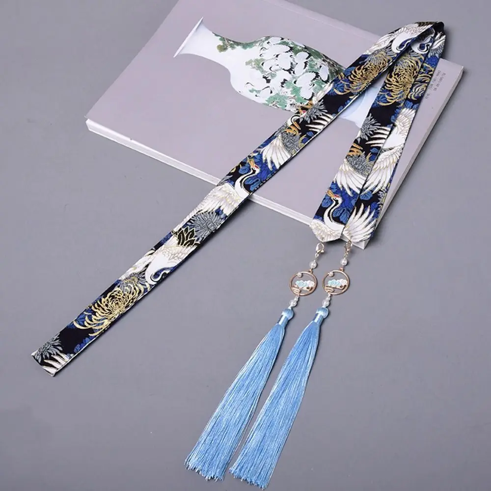 Ribbon Cloth Crane Fringed Hair Rope Ancient Style Hair Band Ancient Headband Hanfu Hair Accessories Chinese Style Headwear