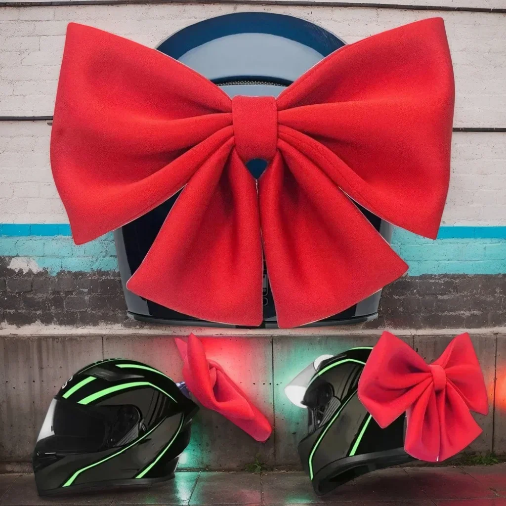 

Cute Adjustable Bow Helmet Decor - Polyester Cotton Accessory for Motorcycle/Bike (Universal Fit)
