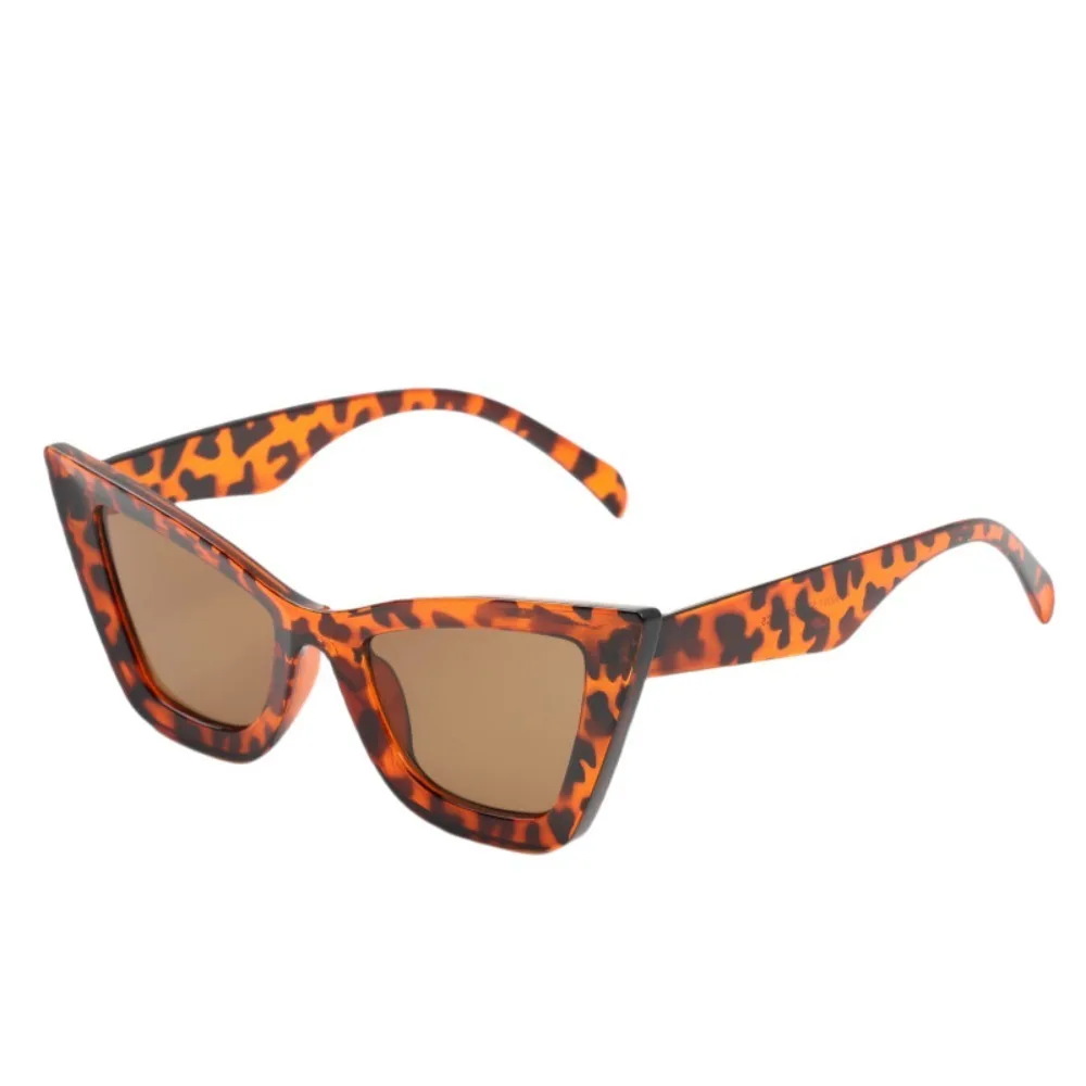 

Sun Protection Big Frame Cat Eye Sunglasses Punk Vintage Leopard Print Eyewear Lightweight UV400 Wide Legs Sun Glasses Unisex