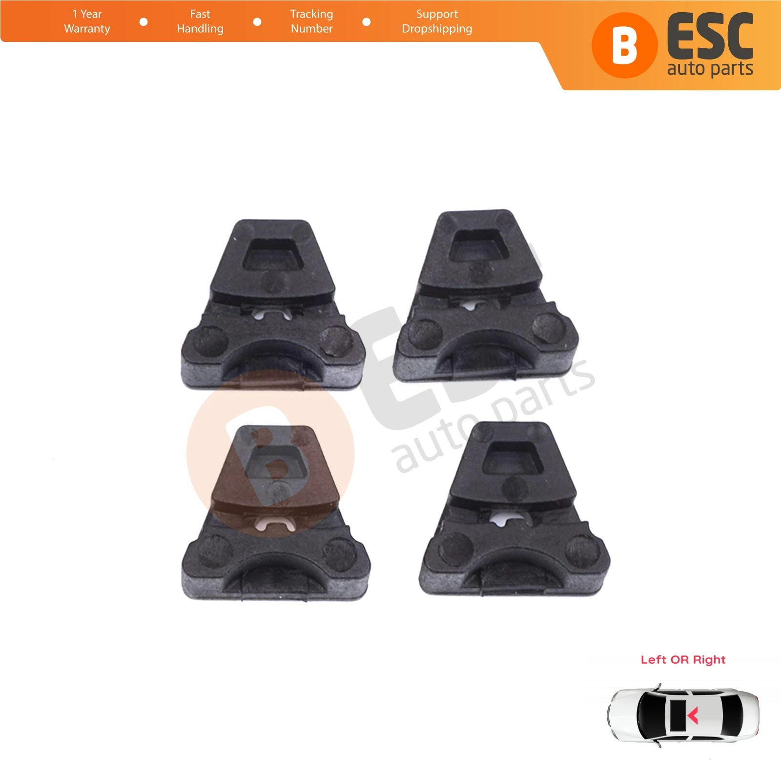 

ESR533-2 4 Pieces Sunroof Rail Frame Glass Slider Guide Repair Bracket for Mercedes CLA A C E Class W176 W177 W205 C207 C117