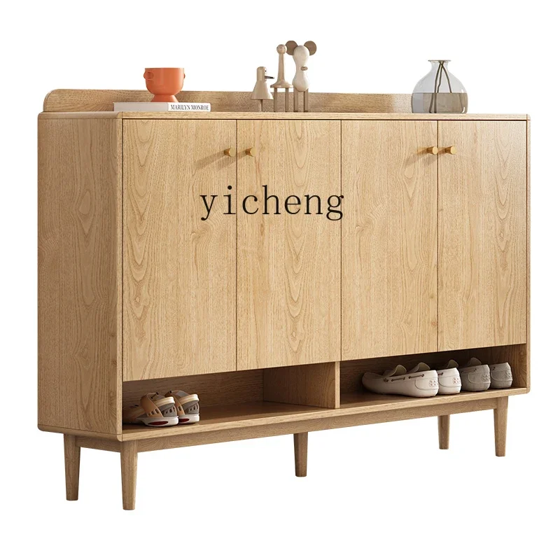 Shoe Cabinet Solid Wood Home Doorway Modern Simple Large Capacity Entrance Cabinet Economical
