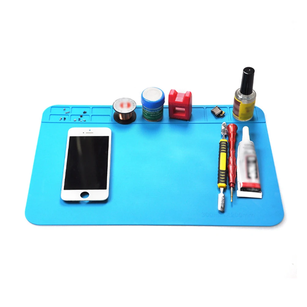 Soldering Mat ESD Antistatic Heat Resistant Insulation Work Mat Soldering Station Kit Silicone Repair Pad Maintenance Platform