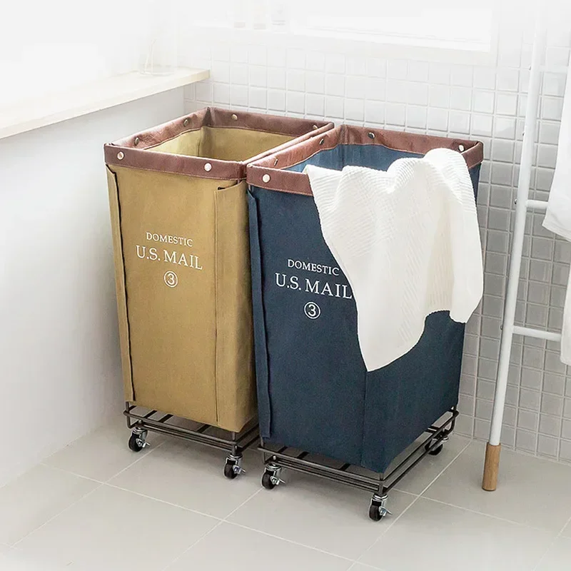 

Portable Large Storage Bin, Removable Laundry Hamper with Vintage Industrial Style for Home, Dorm, or Laundry Room, Solution