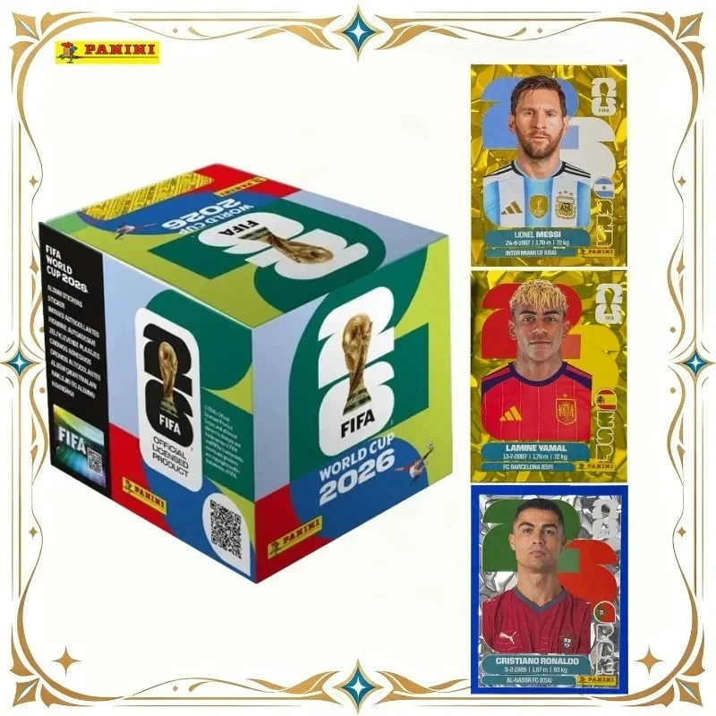 Caja de Pegatinas Oficiales de la FIFA World Cup 2026 de Panini, Estados Unidos, México, Canadá, Pegatinas Coleccionables de Messi, Mbappé, Haaland, Yamal para Fanáticos