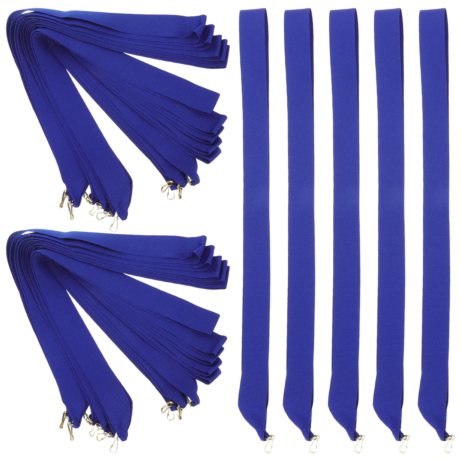 

30 шт. ярких синих лент для медалей с застежкой-клипсой, легкие, удобные, для мероприятий на открытом воздухе, спортивных соревнований, награждений