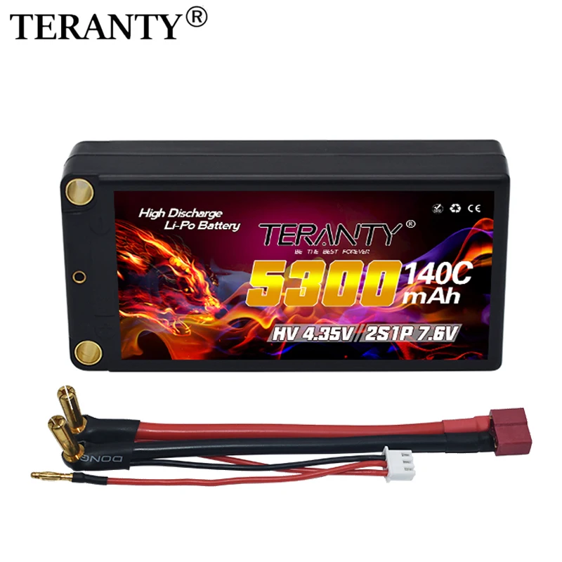 7.6V 5300Mah 140C Rc 2S HV Shorty bateria Lipo Batterij spotkał 5Mm Bullet Deans Ultra złącze Voor Auto Vrachtwagen Boot