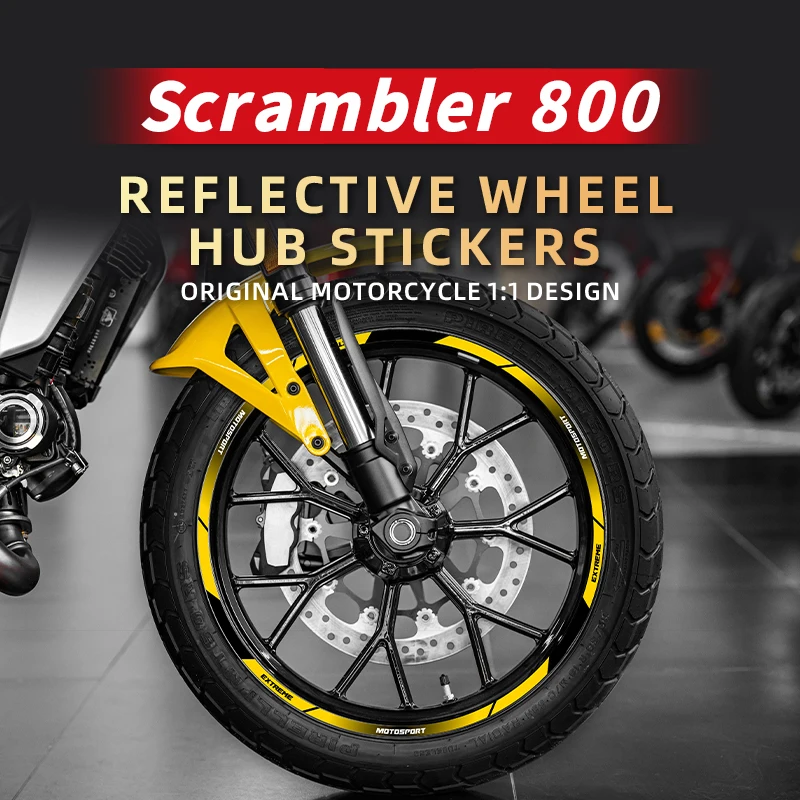 

For DUCATI SCRAMBLER ICON 800 Original Motorcycle Design Wheel Hub Reflective Sticker Of Motorcycle Accessories Rim Decals