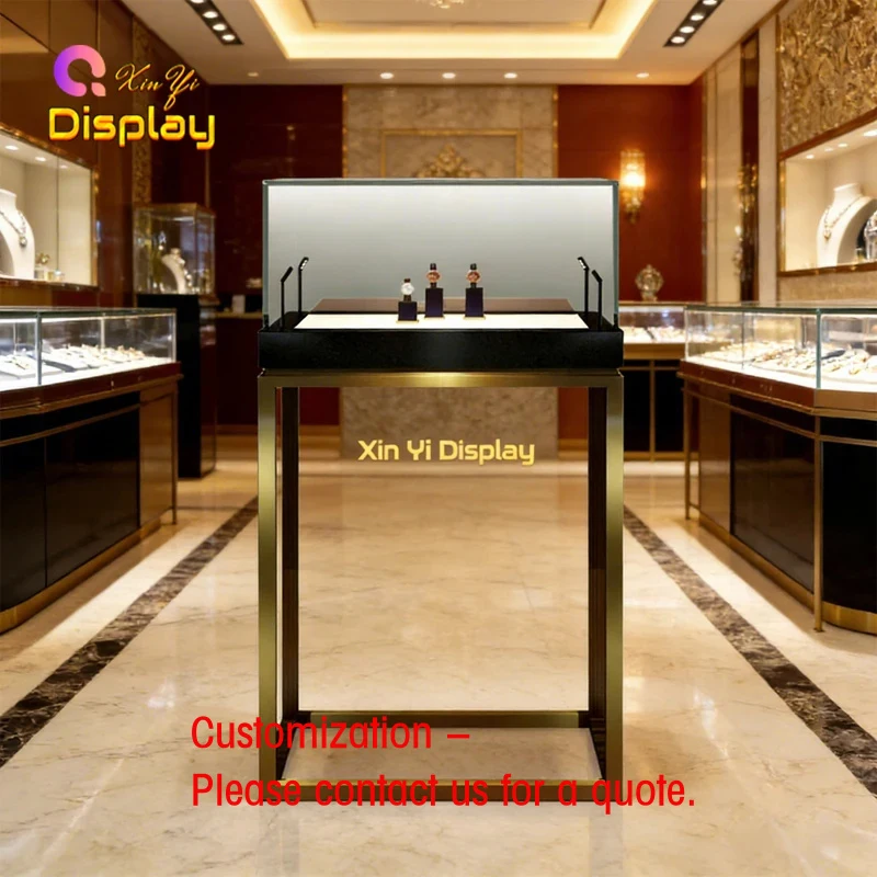 

custom.High-End LED Lighting Watch Display Counter with Tempered Glass Jewelry Retail & Watch Shop Mall Eco-Frien