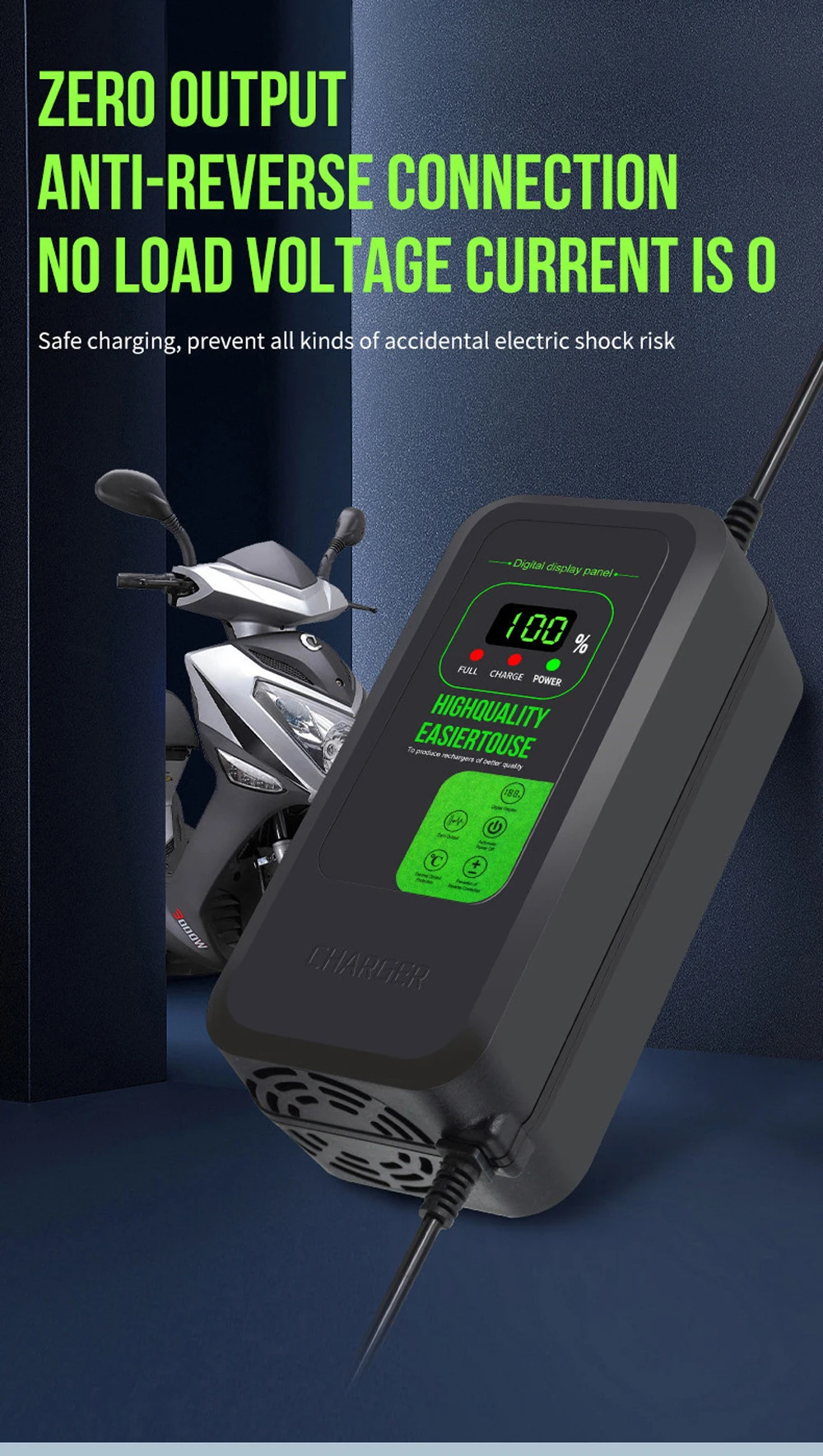 36V 48V 72V Li-Ionen-Ladegerät für Lithium-Batterien 2A/5A mit DC/Dreieck-Stecker für 42V 54,6V 84V Lithium-Batterie-Ladeadapter – Detail 4