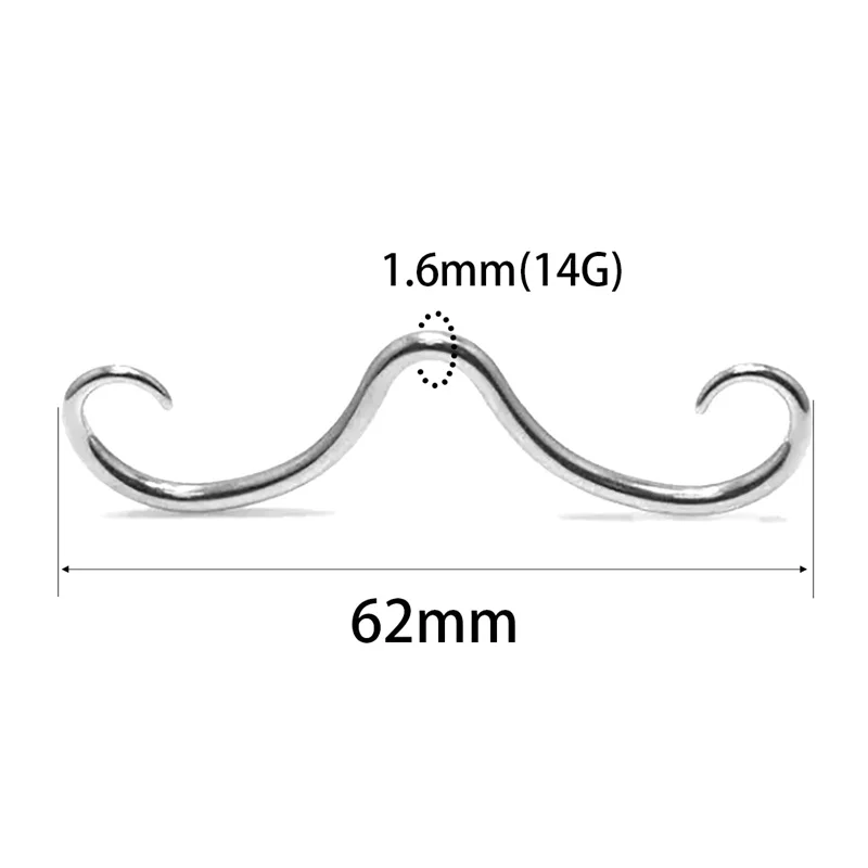 Creative Septum Mustache Nose Rings For Women Men Fashion Stainless Steel Nose Rings Hoops Septum Piercing Jewelry Gifts